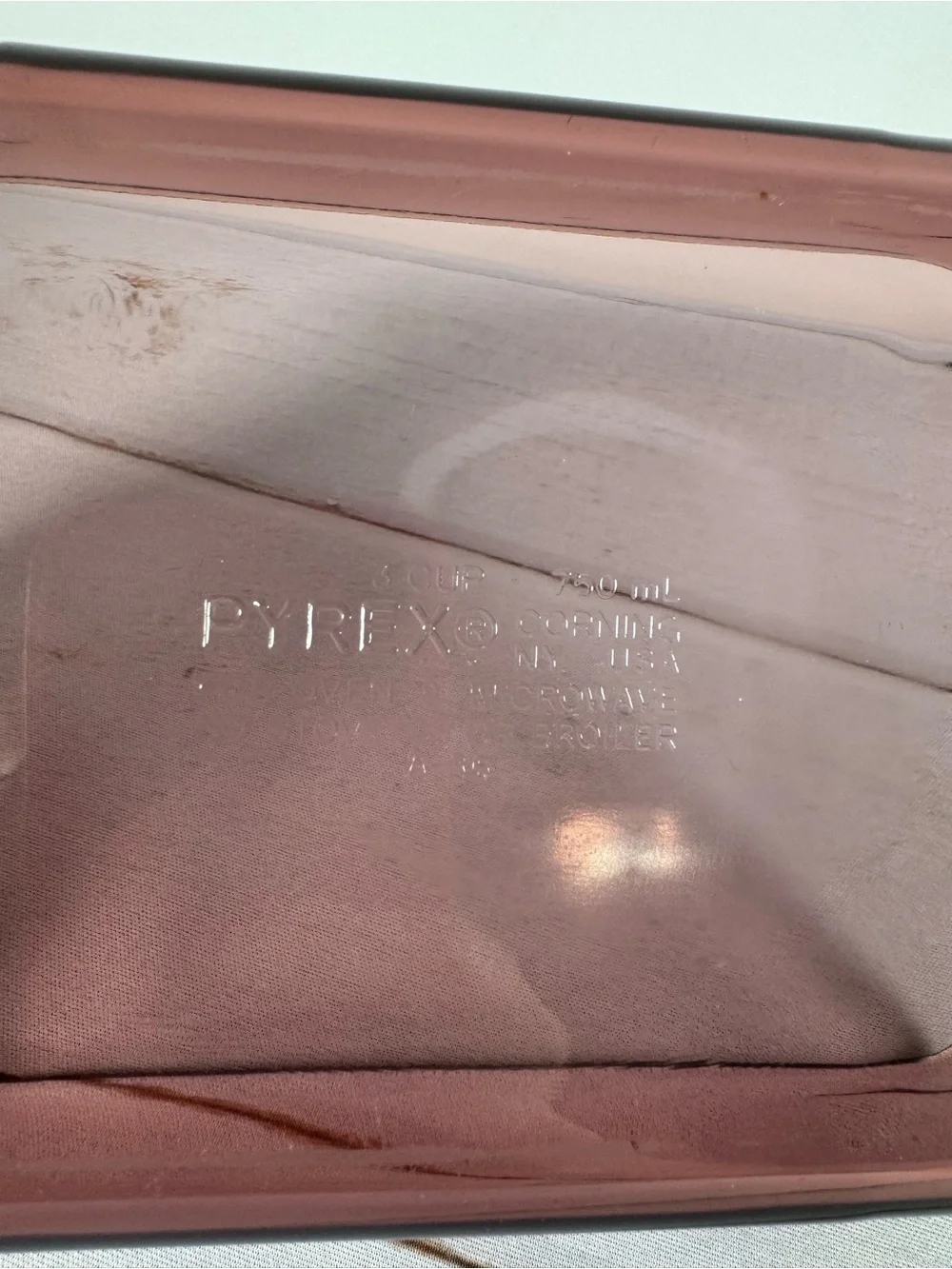 Vintage Pyrex Cranberry 3 Cup Rectangular Baking Dish 7210